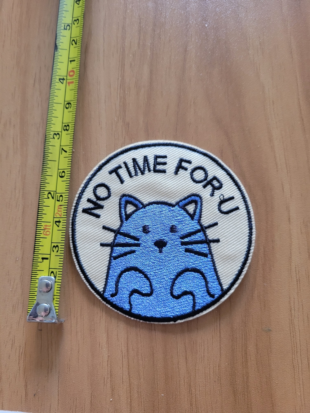 🎃BUY 2 GET 1 FREE🎃No Brand Blue Cat Embroidered Patch - "No Time For U"